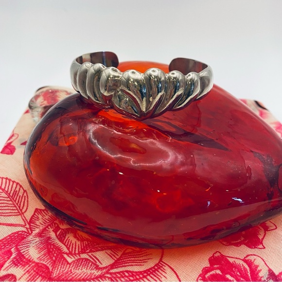 TALLERES De Los BALLESTEROS 925 Modernist CUFF BRACELET Taxco - Picture 4 of 8